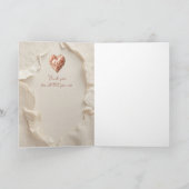 バラ色のロココハートレース・エレガント・サンキュー カード (内部)