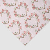 バラ色のロマンチックな赤いバラの花のハートのウェディング 薄葉紙 (詳細)