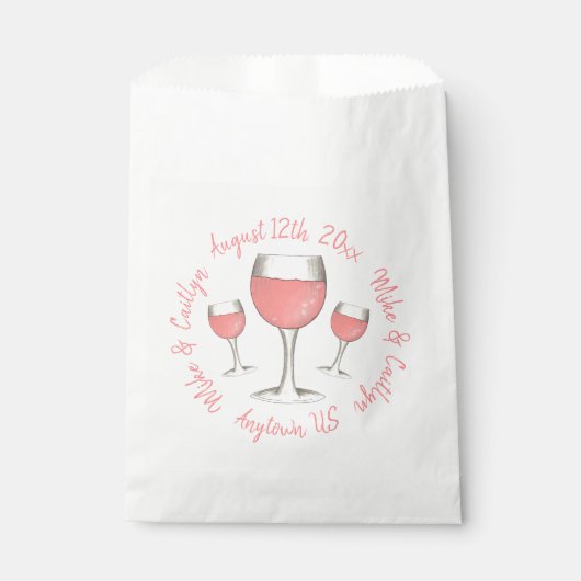 バラ色のローズ オールデイ ロゼ ワイン ブライダルシャワー フェイバーバッグ (正面)