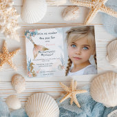 バラ色の人魚の尾の誕生日 招待状