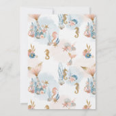 バラ色の人魚の尾の誕生日 招待状 (裏面)