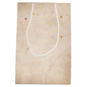 バラ色の優しい水彩ピンク　ローズゴールドのキンセアニェラ ミディアムペーパーバッグ (裏面)