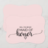 バラ色の優雅な提案書　副花嫁にあなたを 招待状 (正面/裏面)