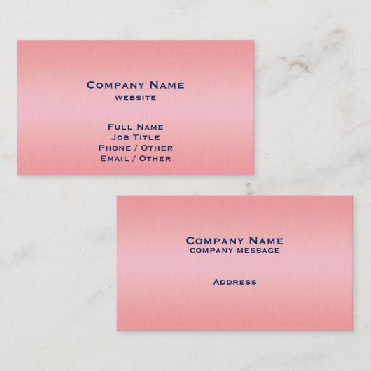 バラ色の名刺 名刺 (正面/裏面)