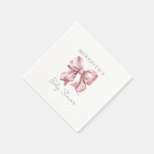 バラ色の弓のベイビーシャワー スタンダードカクテルナプキン (角)