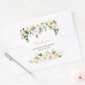 バラ色の春の花模様 | ベビーシャワーのお土産 スクエアシール (封筒)