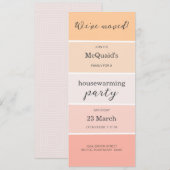 バラ色の桃の新居パーティー招待状 招待状 (正面/裏面)