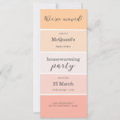 バラ色の桃の新居パーティー招待状 招待状 (正面)