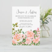 バラ色の植物園ウェディング 招待状 (スタンド正面)