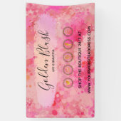 バラ色の水彩とモダンゴールドの幾何学的なデザインがおしゃれ 横断幕 (縦)