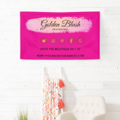 バラ色の水彩とモダンゴールドの幾何学的なデザインがおしゃれ 横断幕 (インサイチュ)