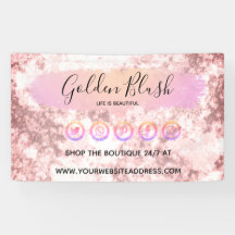 バラ色の水彩とモダンゴールドの幾何学的なデザインがおしゃれ