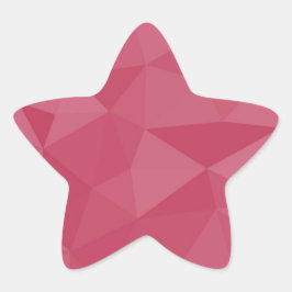 バラ色の淡い幾何学メッシュ模様 星シール
