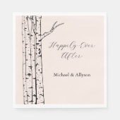 バラ色の白樺の木の結婚式 スタンダードランチョンナプキン (正面)