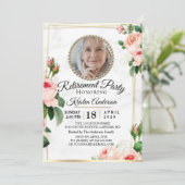 バラ色の素敵な定年退職パーティーのご案内 招待状 (スタンド正面)