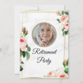 バラ色の素敵な定年退職パーティーのご案内 招待状 (裏面)