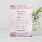 バラ色の紫陽花の夏の結婚式 招待状 (スタンド正面)