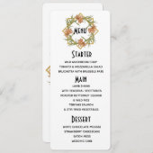 バラ色の縁取りのペオニーメニュー メニュー (正面/裏面)