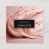 バラ色の美しさサロン スクエア名刺 (正面)