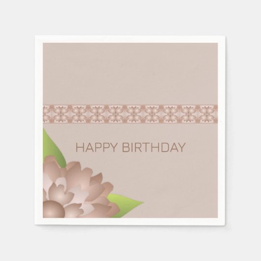 バラ色の色合いの茶色 スタンダードカクテルナプキン (正面)