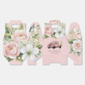 バラ色の芍薬 ヴィンテージトラック ブライダルシャワー フェイバーボックス (見開き)