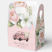 バラ色の芍薬 ヴィンテージトラック ブライダルシャワー フェイバーボックス (見開き)