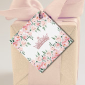 バラ色の花のキンセアニエラ（ハーフ成人式）お礼のギフト フェイバータグ