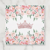 バラ色の花のキンセアニエラ（ハーフ成人式）お礼のギフト フェイバータグ (裏面)