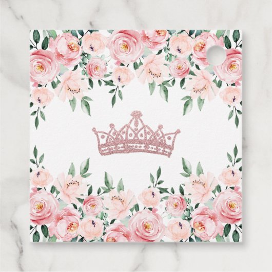 バラ色の花のキンセアニエラ（ハーフ成人式）お礼のギフト フェイバータグ (裏面)