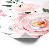 バラ色の花のクインセアニェラ　ウェルカムサイン ポスター (角)