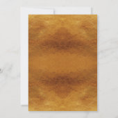 バラ色の花のゴールドのカリグラフィー　50周年 招待状 (裏面)