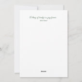 バラ色の花のハートと蝶々、そして優しい植物たち シーズンカード (裏面)