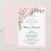 バラ色の花のハーフパーティー 招待状 (正面/裏面)