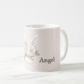バラ色の花の天使 コーヒーマグカップ (正面右)