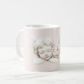 バラ色の花の天使 コーヒーマグカップ (正面左)