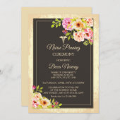 バラ色の花の看護師 ピニングセレモニー 招待状 (正面/裏面)
