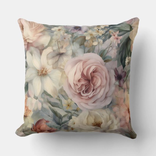 バラ色の花嫁のバレエ・ボタニカル クッション (正面)