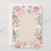 バラ色の花柄のキンセアニエラ 15歳の誕生日 招待状 (裏面)