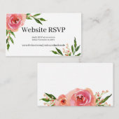 バラ色の花柄LGBTQウェブサイトへの返信お願いします エンクロージャーカード (正面/裏面)