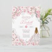 バラ色の花 優雅な花のキンバレラ 招待状 (スタンド正面)