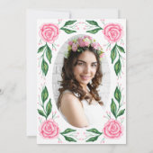 バラ色の蝶のプリンセス写真キンセアニエラ 招待状 (裏面)