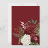 バラ色の豊かな花の大人誕生日パーティー 招待状 (裏面)