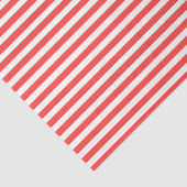 バラ色の赤と白のシンプルな水平ストライプ 薄葉紙 (詳細)