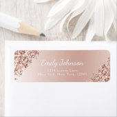 バラ色の輝き ローズゴールドラメ グリッター ホログラム ラベル (インサイチュ)