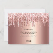 バラ色の金が滴るようにあなたが私の花嫁付添人になってくれる？ 招待状 (裏面)