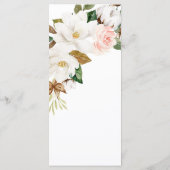 バラ色の金色幾何学模様と白のマグノリアの花 メニュー (裏面)