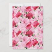 バラ色の開花スウィートベイビーシャワー 招待状 (裏面)