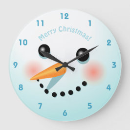 バラ色の雪だるまの頭 ラウンド壁時計