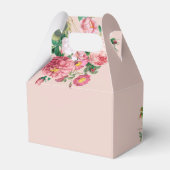 バラ色の香水瓶の花のブライダルシャワー フェイバーボックス (裏面サイド)