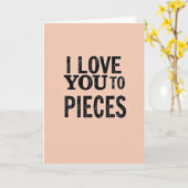 バラ色の「I Love You To Pieces カード」 カード (黄色い花)